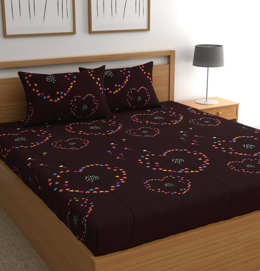 CG Homes 140 TC Double Printed Flat Bedsheet DB652