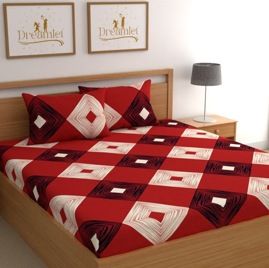 DREAMLET 160 TC Glace Cotton Bedsheet with 2 Pillow Covers DB1333