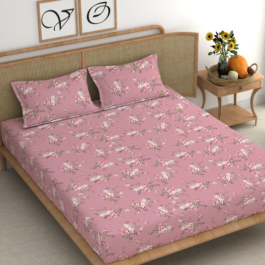 CHHAVI INDIA 210 TC Microfiber Printed Double Bedsheet With Pillow Covers