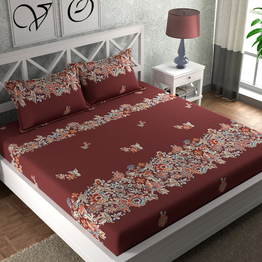 CG Homes 140 TC Double Printed Flat Bedsheet DB688