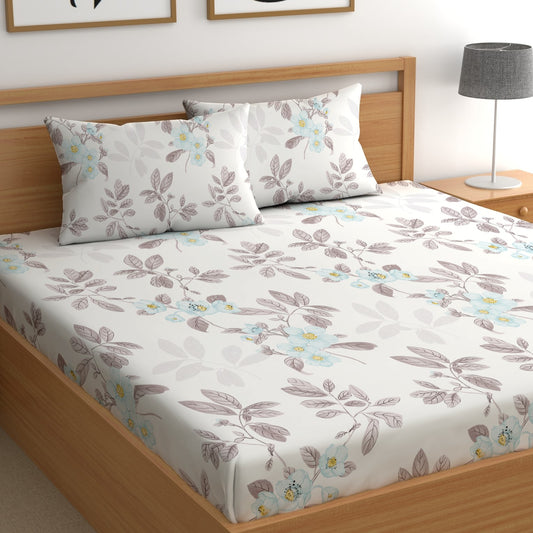 CHHAVI INDIA 210 TC Microfiber Printed Double Bedsheet With Pillow Covers