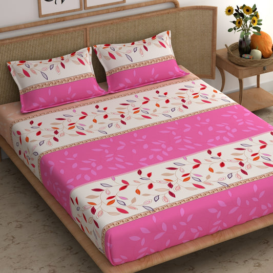 CHHAVI INDIA 210 TC Microfiber Printed King Size Bedsheet With Pillow Covers