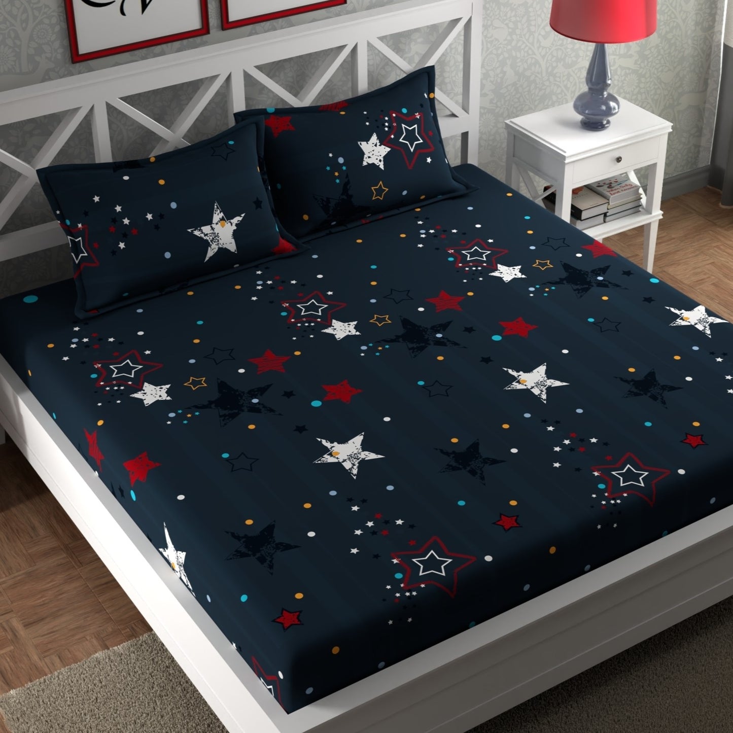 CG Homes 140 TC Double Printed Flat Bedsheet DB690