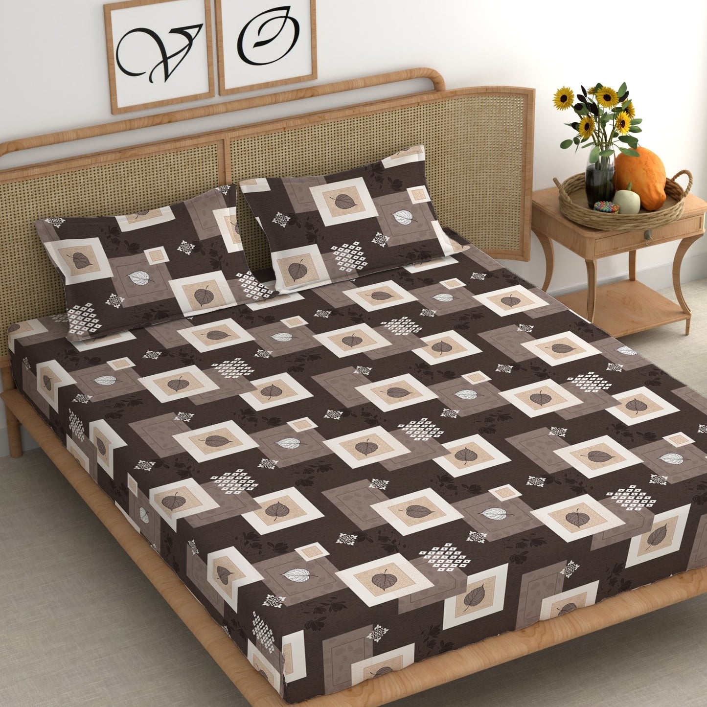 CHHAVI INDIA 210 TC Microfiber Printed King Size Bedsheet With Pillow Covers