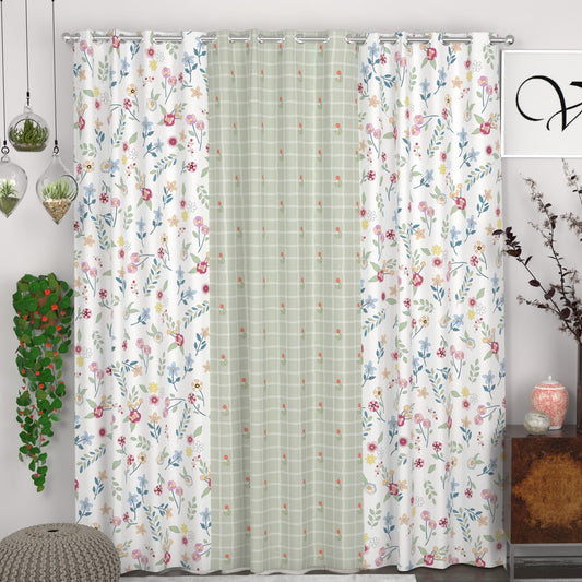 CHHAVI INDIA DESIGNER PRINTED DOOR CURTAIN PACK OF 3