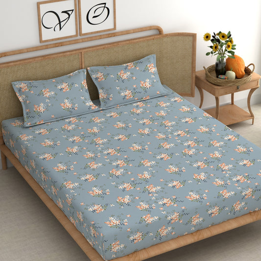 CHHAVI INDIA 210 TC Microfiber Printed Double Bedsheet With Pillow Covers