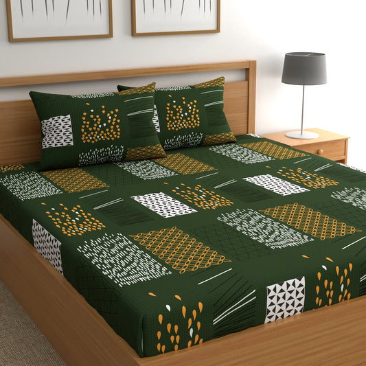 CHHAVI INDIA 210 TC Microfiber Printed Double Bedsheet With Pillow Covers