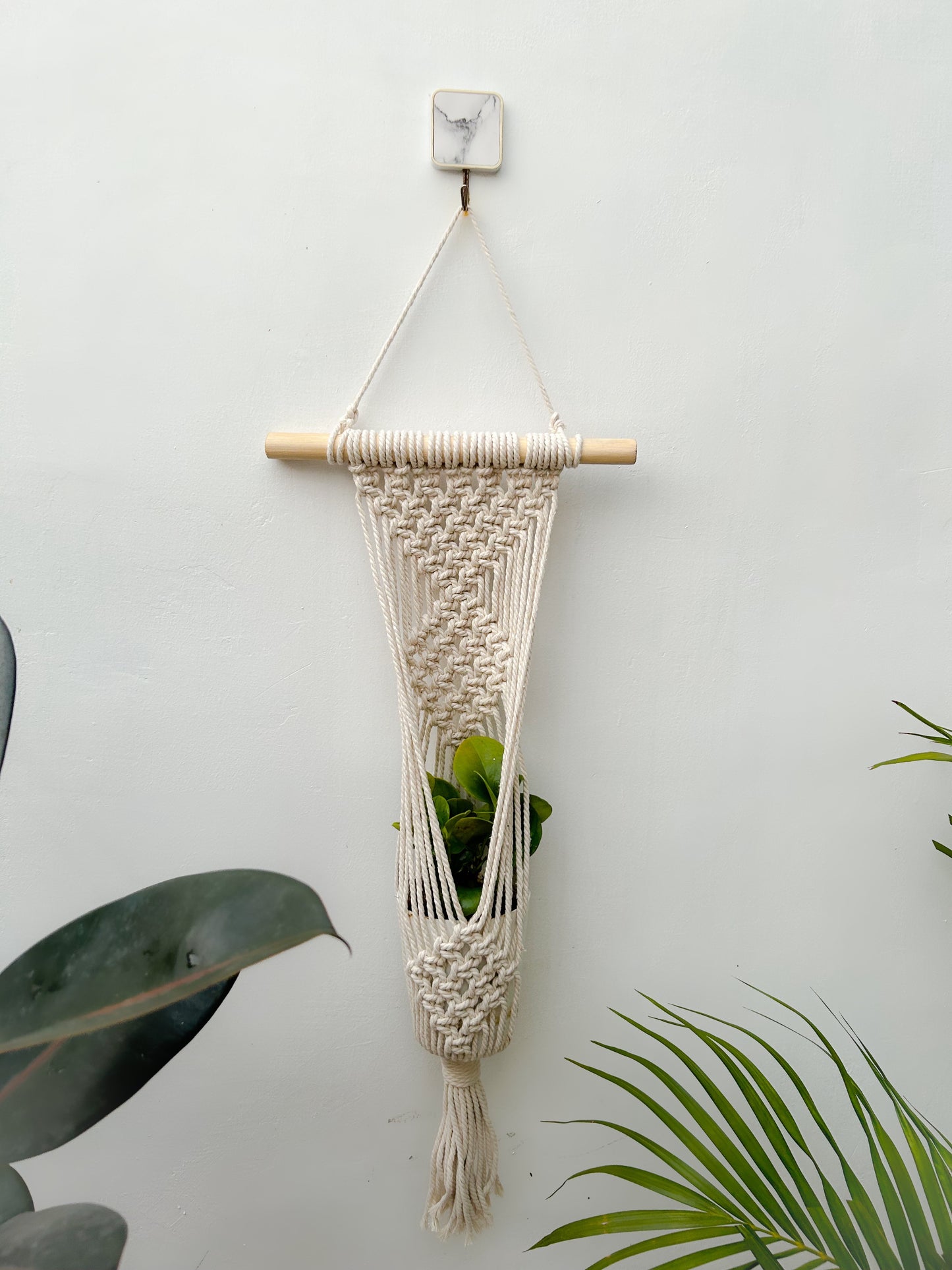 CG Homes MACRAME WALL HANGING WITH WOODEN SHELF