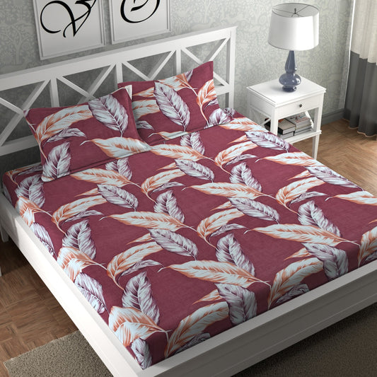 CG Homes 140 TC Double Printed Flat Bedsheet DB681