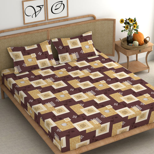 CHHAVI INDIA 210 TC Microfiber Printed King Size Bedsheet With Pillow Covers