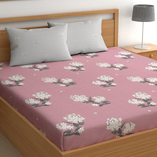 CHHAVI INDIA 210 TC Microfiber Printed King Size Bedsheet With Pillow Covers