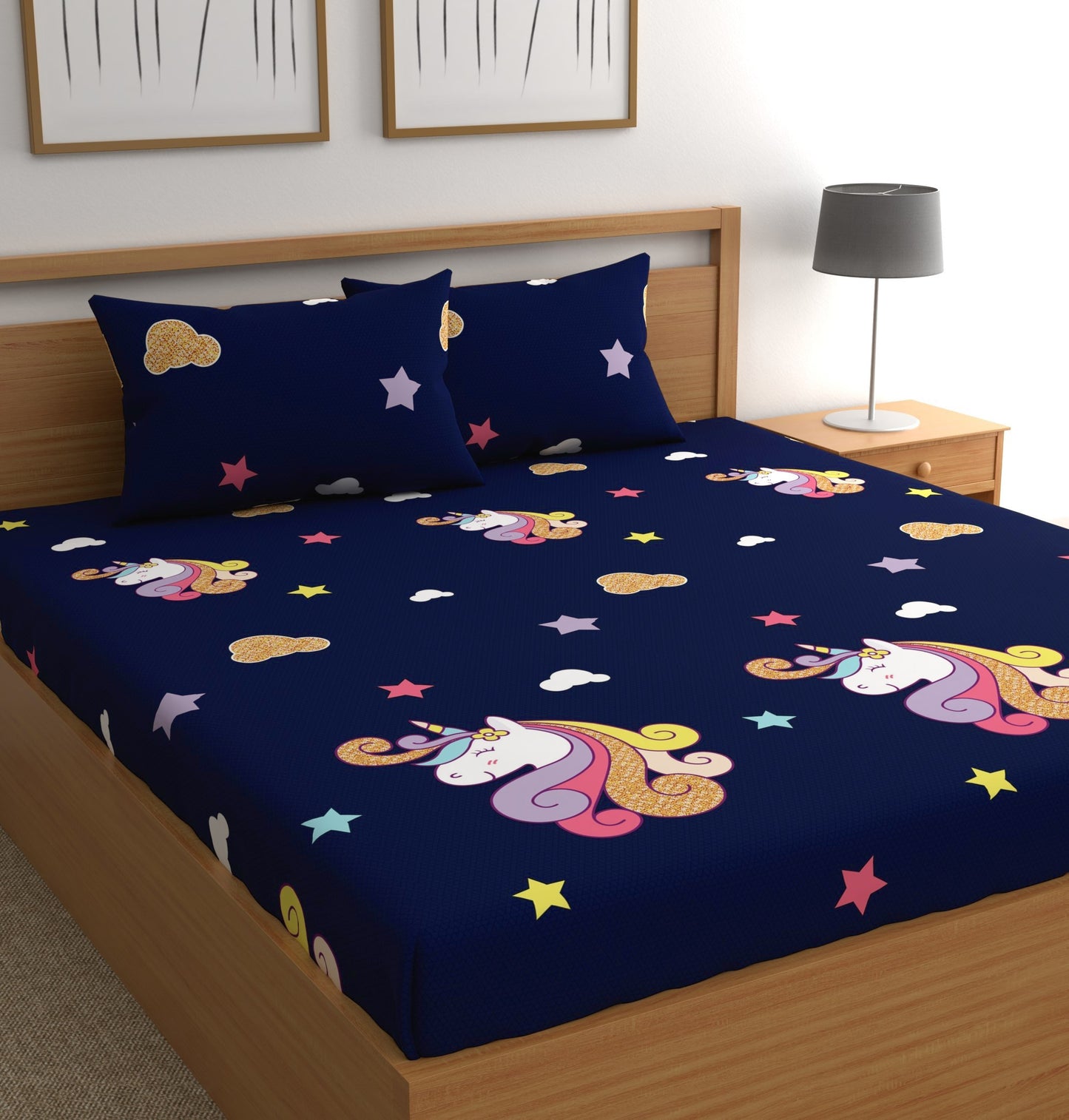 CG Homes 140 TC Double Printed Flat Bedsheet DB670