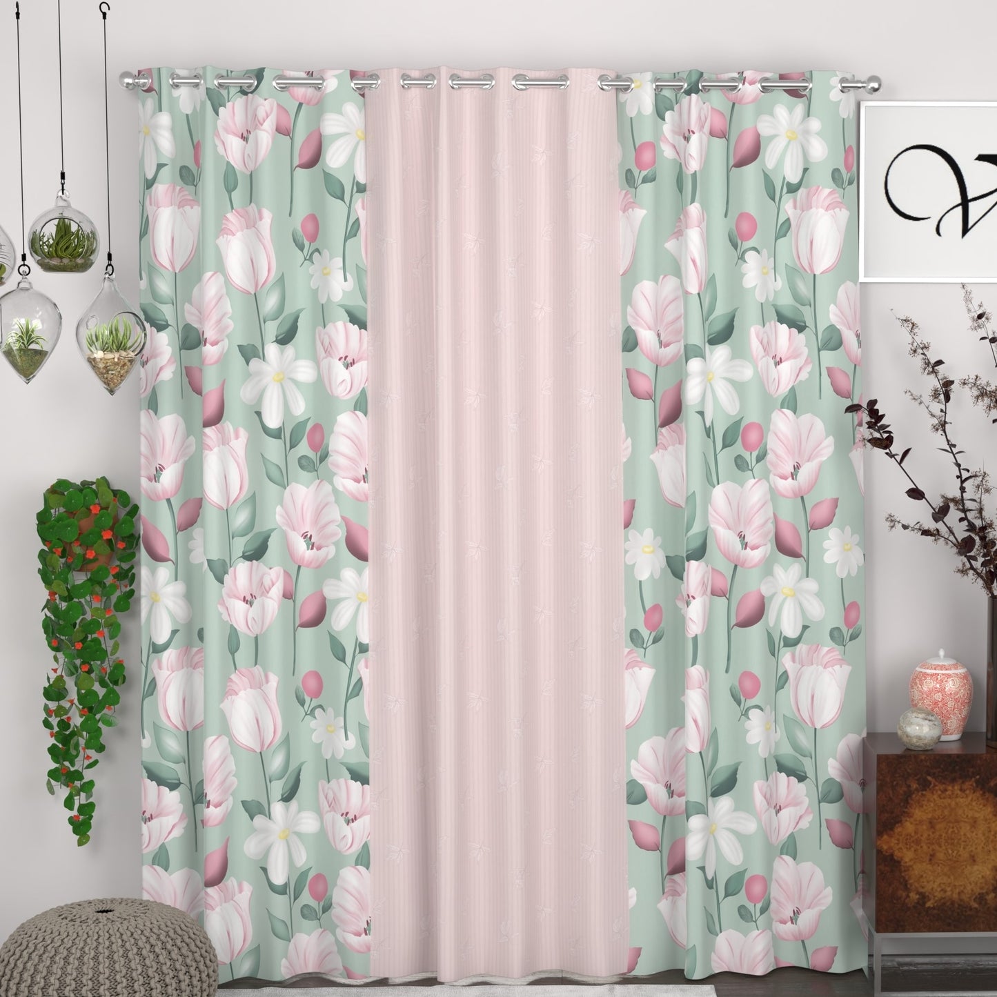 CHHAVI INDIA DESIGNER PRINTED DOOR CURTAIN PACK OF 3