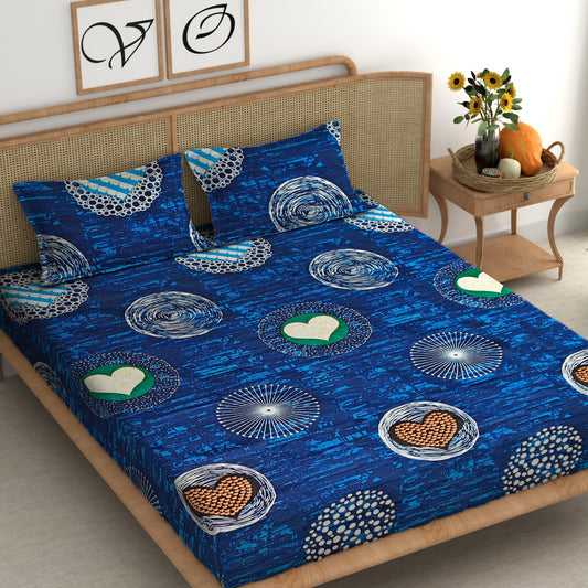 CG Homes 140 TC Double Printed Flat Bedsheet DB612