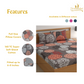 DREAMLET 210 TC Glace Cotton Bedsheet with 2 Pillow Covers DB1159