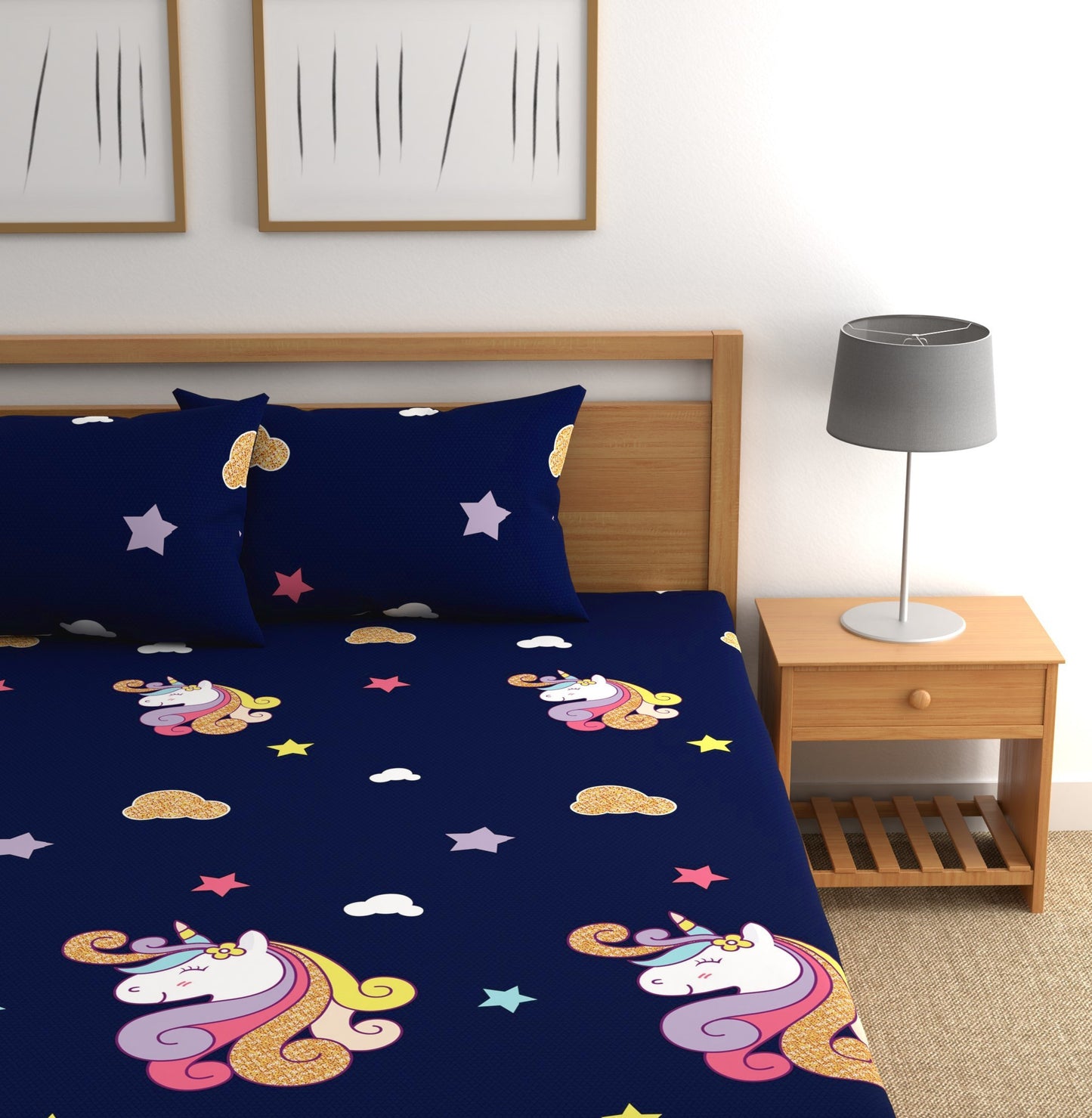 CG Homes 140 TC Double Printed Flat Bedsheet DB670