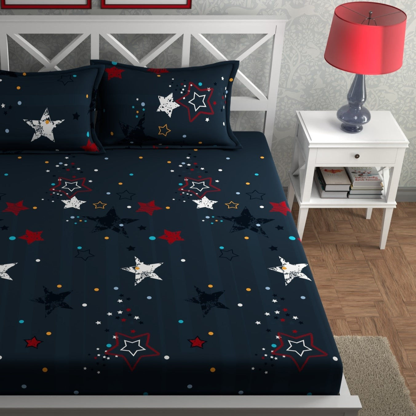 CG Homes 140 TC Double Printed Flat Bedsheet DB690