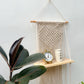 CG Homes MACRAME WALL HANGING WITH WOODEN SHELF