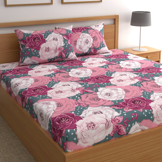 CG Homes 140 TC Double Printed Flat Bedsheet DB669