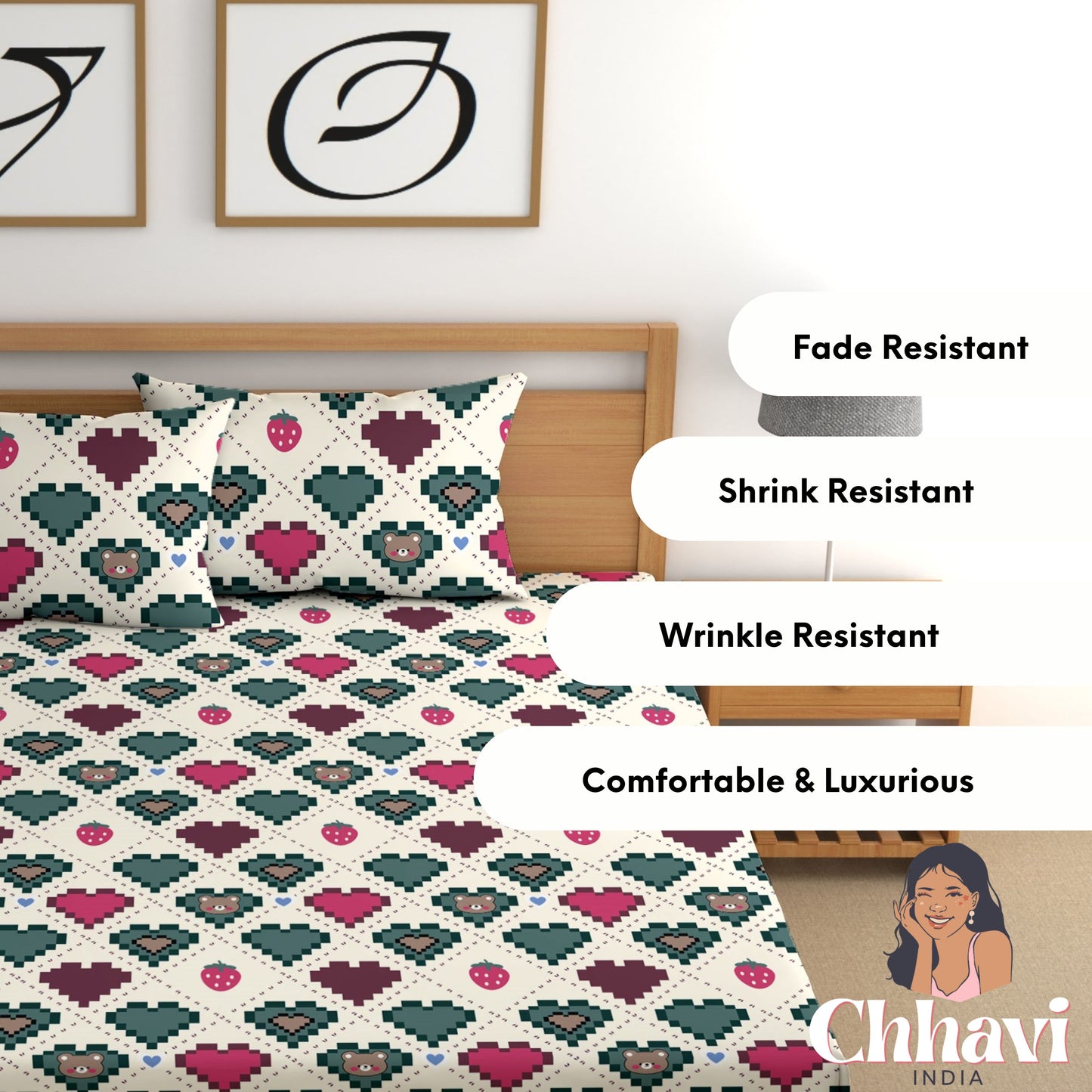 CHHAVI INDIA 210 TC Skin Safe Feel Soft Microfiber Bedsheet