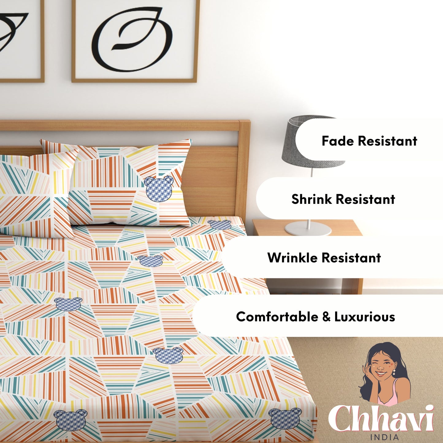 CHHAVI INDIA 210 TC Skin Safe Feel Soft Microfiber Bedsheet