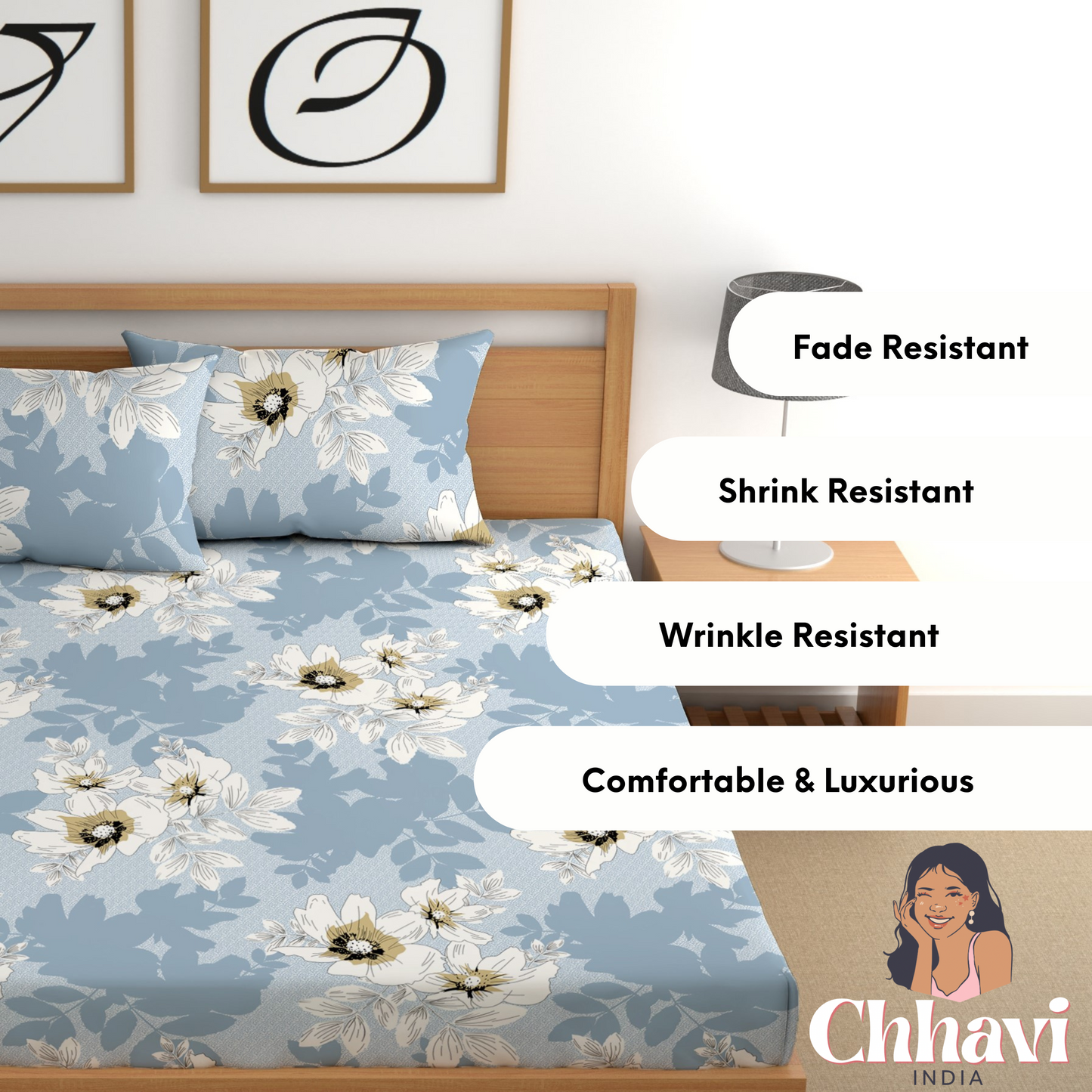 CHHAVI INDIA 210 TC Skin Safe Feel Soft Microfiber Bedsheet