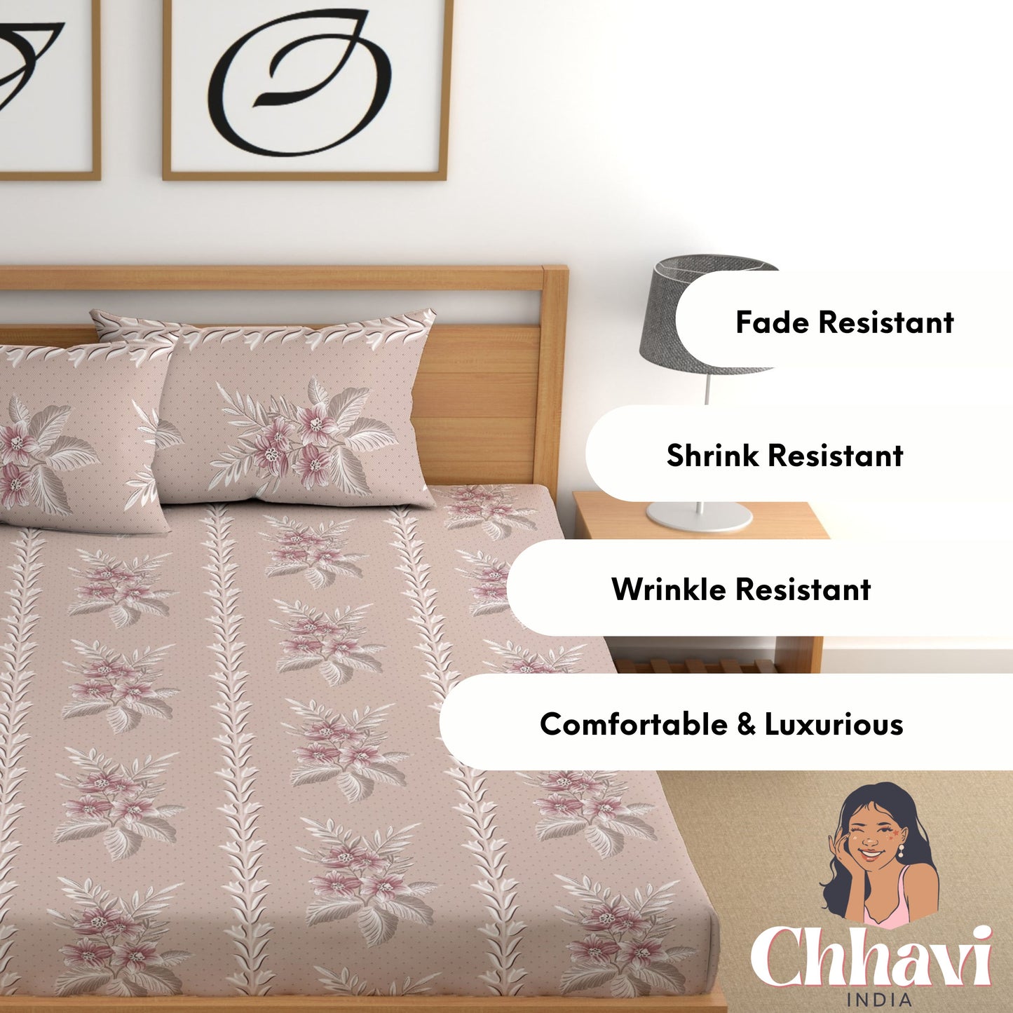 CHHAVI INDIA 210 TC Skin Safe Feel Soft Microfiber Bedsheet