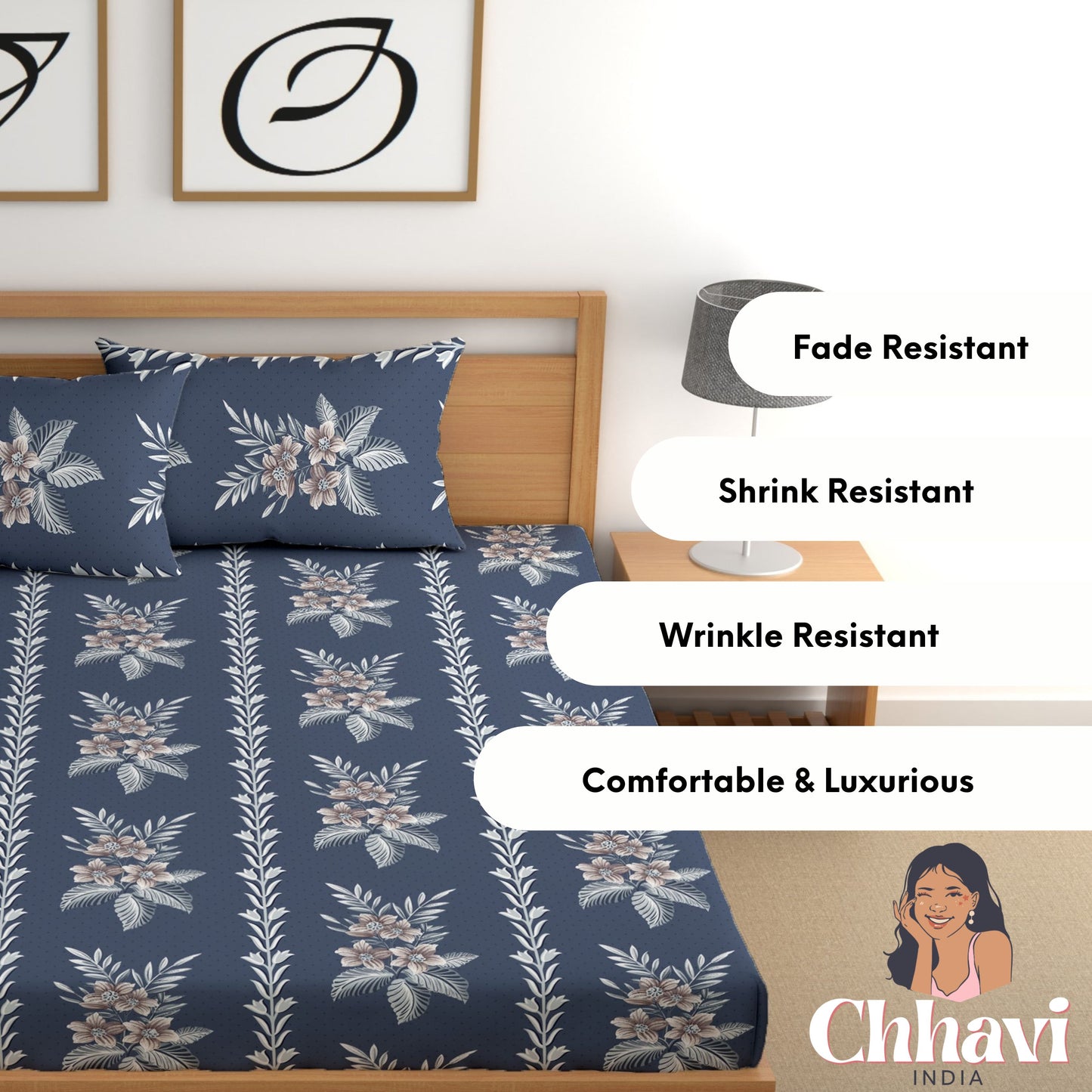 CHHAVI INDIA 210 TC Skin Safe Feel Soft Microfiber Bedsheet