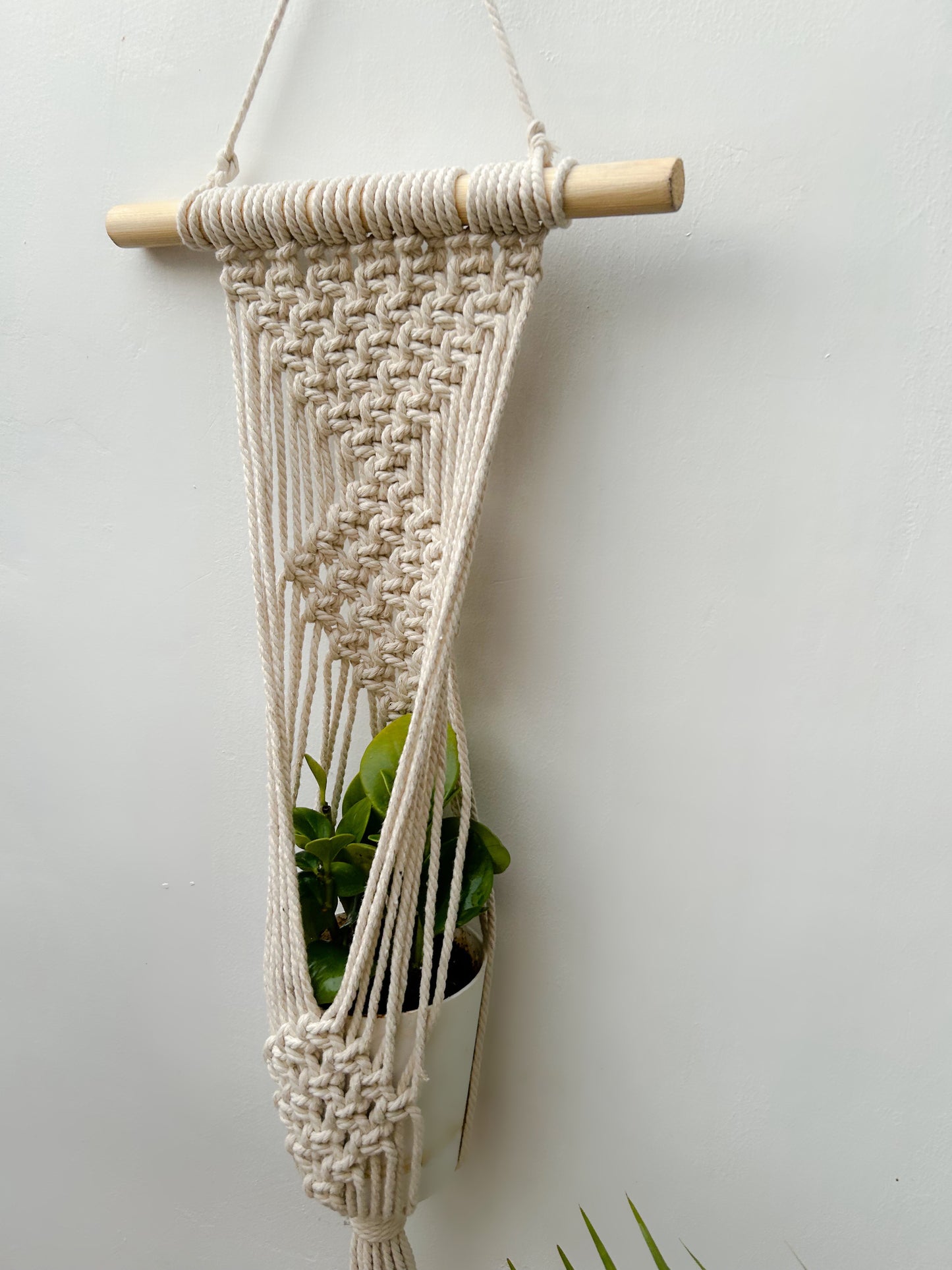 CG Homes MACRAME WALL HANGING WITH WOODEN SHELF