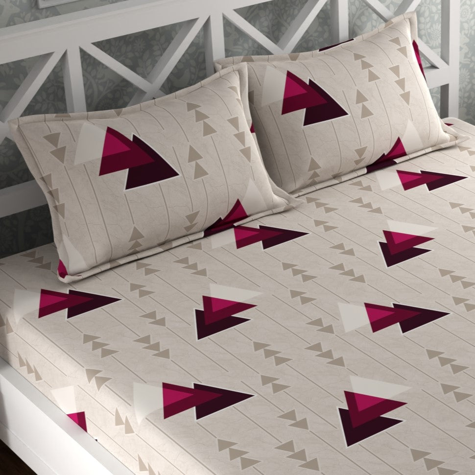 CG Homes 140 TC Double Printed Flat Bedsheet DB649