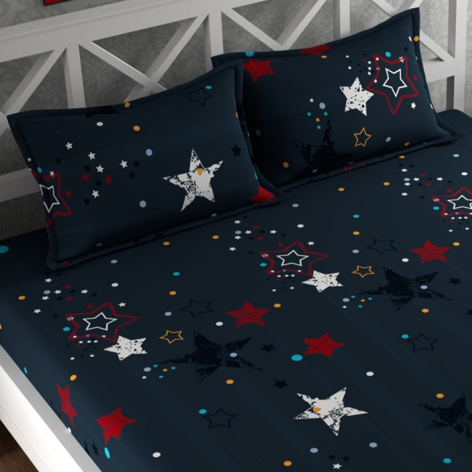 CG Homes 140 TC Double Printed Flat Bedsheet DB690