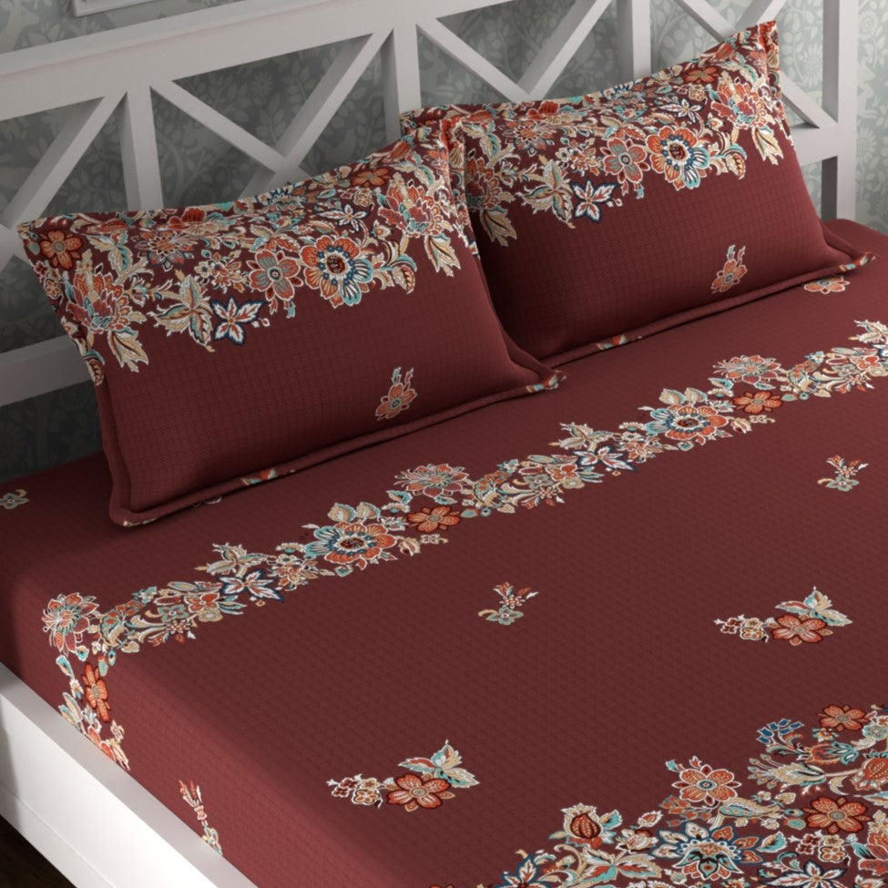 CG Homes 140 TC Double Printed Flat Bedsheet DB688