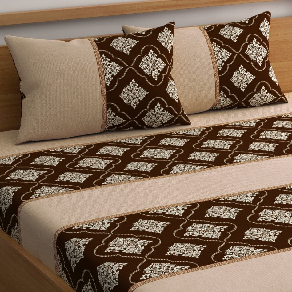 CG Homes 140 TC Double Printed Flat Bedsheet DB604