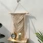 CG Homes MACRAME WALL HANGING WITH WOODEN SHELF