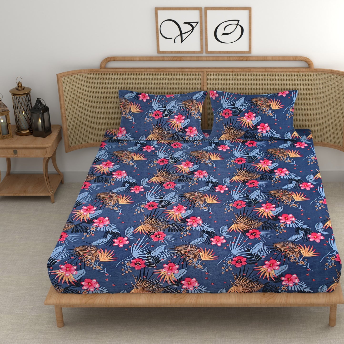 CG Homes 140 TC Double Printed Flat Bedsheet DB660