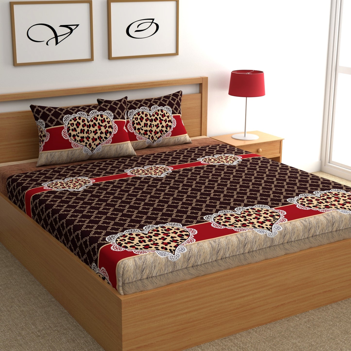 CG Homes 140 TC Double Printed Flat Bedsheet DB611