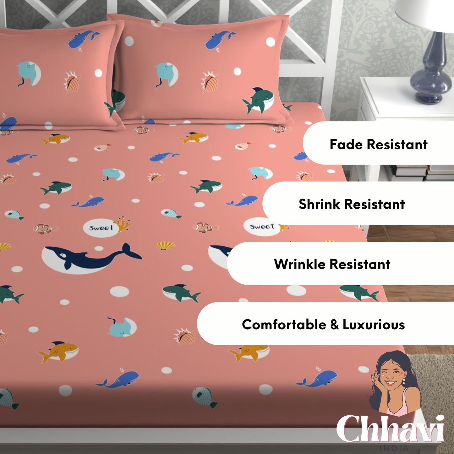 CHHAVI INDIA 210 TC Skin Safe Feel Soft Microfiber Bedsheet