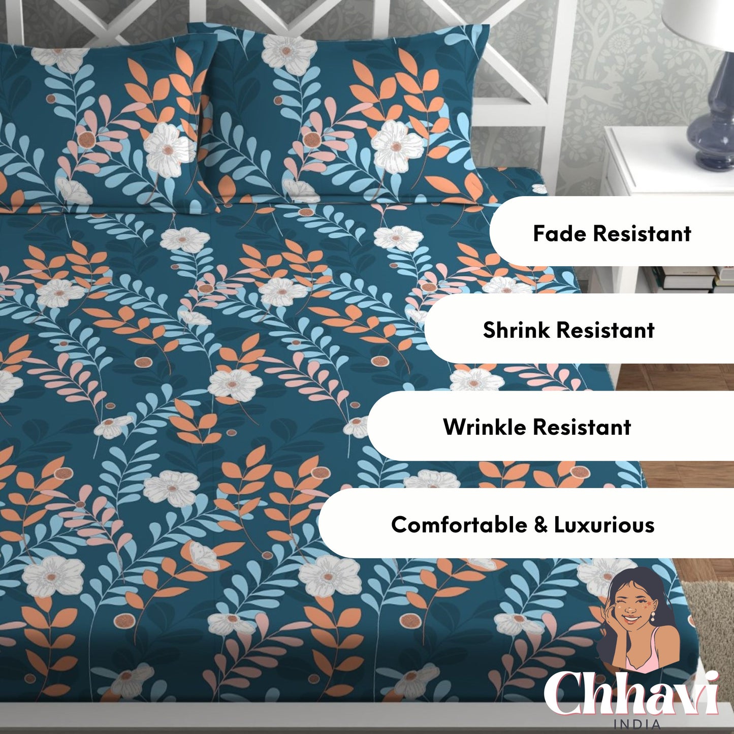 CHHAVI INDIA 210 TC Skin Safe Feel Soft Microfiber Bedsheet