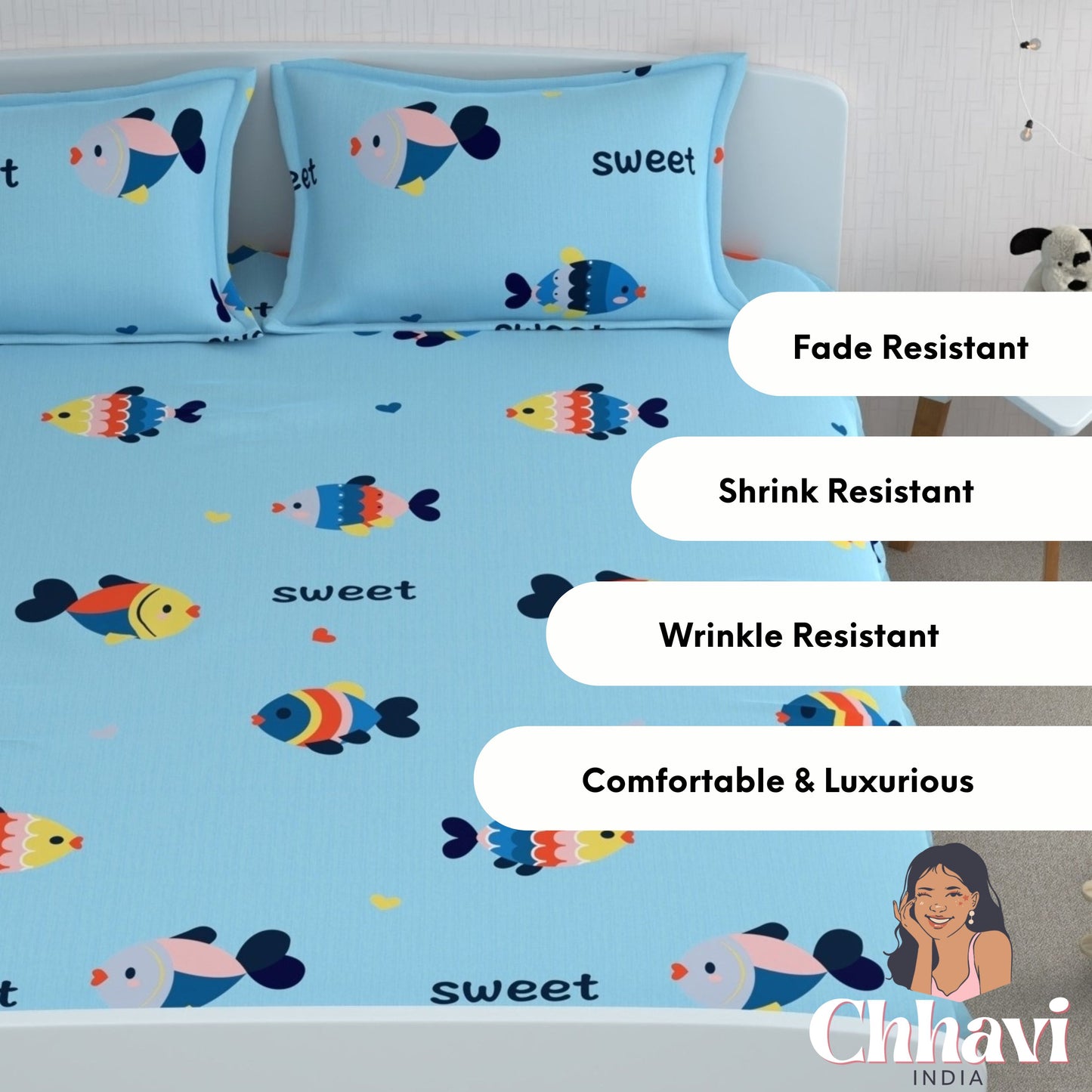 CHHAVI INDIA 210 TC Skin Safe Feel Soft Microfiber Bedsheet