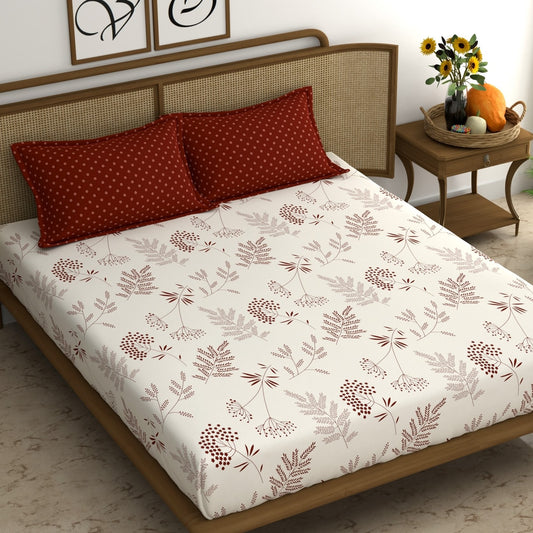 CHHAVI INDIA 210 TC Microfiber Printed Double King Bedsheet With Pillow Covers