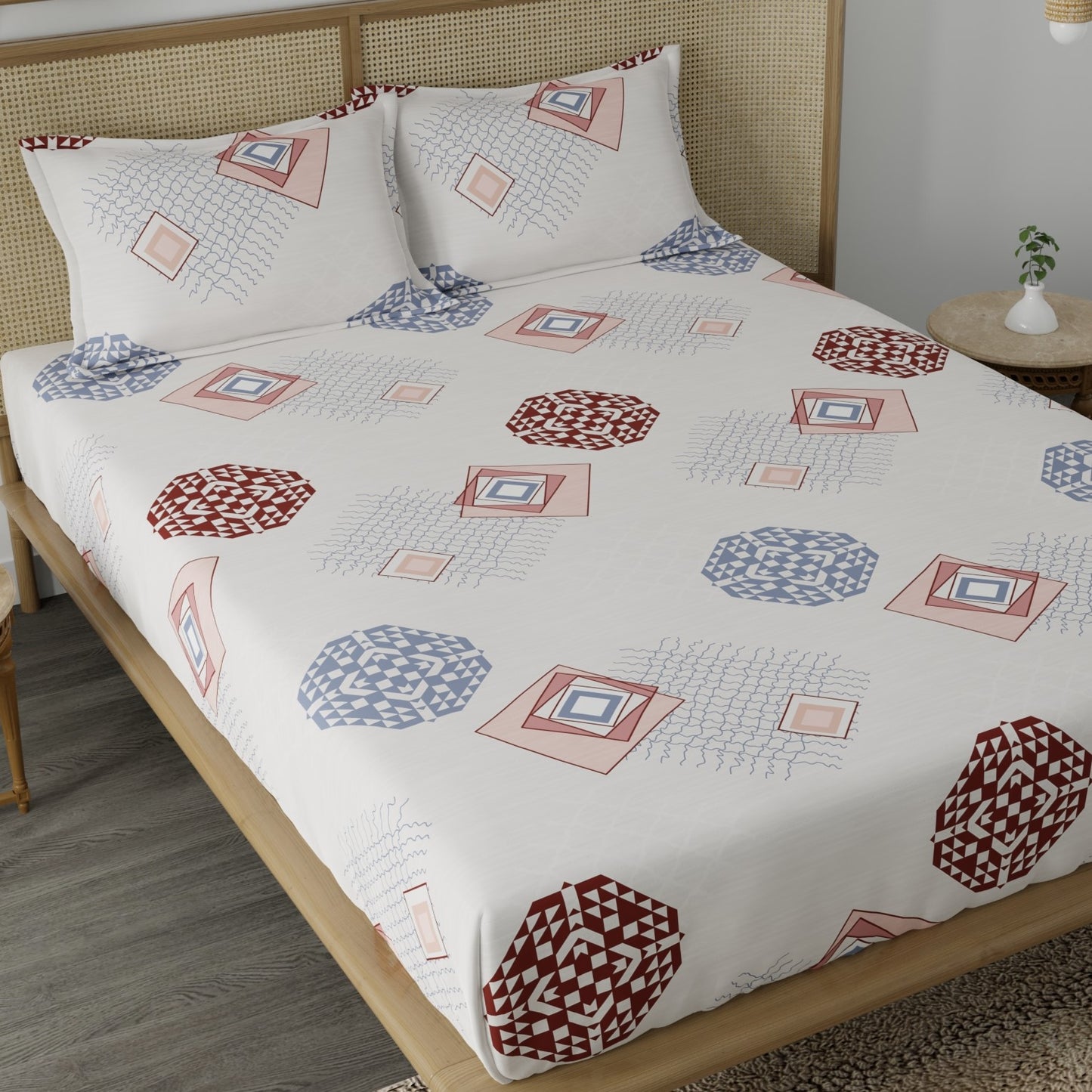 CHHAVI INDIA 210 TC Microfiber Printed Double Bedsheet With Pillow Covers